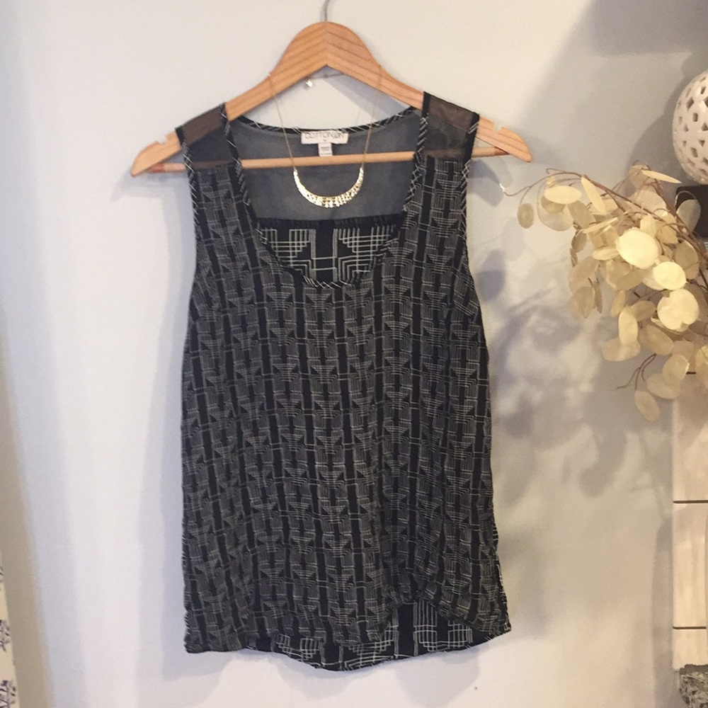 Sheer Panel Tank Top - Picture 2 of 6